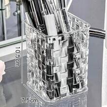 1pc Acrylic Desktop Pen Holder, 2 Color Options, Size: 4.13*2.95*2.95 Inches, Transparent Acrylic Desktop Storage Box - Pen Holder & Organizer, For Office & Dorm Daily Use - Multicolor - View 19