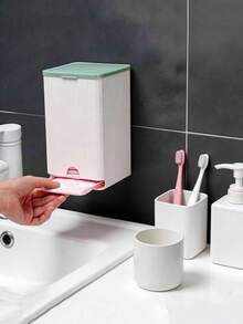 Hộp đựng băng vệ sinh và giấy vệ sinh treo tường phòng tắm, hộp đựng kiểu ngăn kéo dùng để đựng băng vệ sinh, khăn giấy, tăm bông, hộp đựng đồ nhỏ đa chức năng có nắp lật chống bụi. - trắng - Xem 7