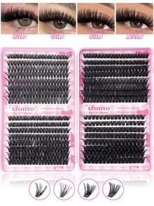 640 sợi mi giả xoăn dạng chùm - Mật độ cao cho lớp trang điểm mắt tự nhiên, dày và mềm mại, hộp mi giả dạng chùm dung lượng lớn, chất liệu mềm mại và bền chắc. Mi giả, dụng cụ tự trang điểm mắt cáo/mắt mèo, bộ trang điểm mắt dự tiệc âm nhạc (30D+40D+50D+60D/50D+60D+80D+100D/30A+40A+50A+60A/50A+60A+80A+100A) Mi giả dạng chùm - Nhiều màu - Xem 10