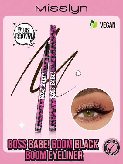  MISSLYN-BOSS BABE! Waterproof Liquid Eyeliner Pencil, Highly Pigmented, Creates Bold Black Eyeliner, Available In 4 Colors: Brown, Black, Red And Blue, Long-Lasting Matte Liquid Eyeliner