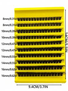 160 Pieces Of D-Style Fluffy DIY False Eyelashes, 8-16mm Mixed Natural Eyelash Extension Style, Faux Mink Fur Eyelashes, Reusable Eyelash Clusters, Suitable For Beginners To Use At Home. - View 5