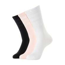 Adidas 3 đôi tất thể thao nữ dài đến bắp chân, kiểu dáng thường ngày, thích hợp cho mùa xuân/hè IW8614 - Đen/Hồng/Trắng - Xem 6