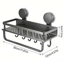 1pc Rust-Proof Wall Mounted Shower Caddy With Suction Cups - Heavy Duty Floating Shower Organizer With Towel Bar, Space Saving Bathroom Storage Rack For Shampoo, Soap And Accessories Bathroom Accessories - Multicolor - View 10