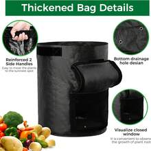 Túi trồng khoai tây có nắp đậy và tay cầm, thích hợp trồng cà chua, trái cây, cà rốt, hành tây, khoai tây, dâu tây và các loại rau khác. - Nhiều màu - Xem 4