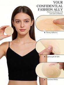 Reusable Ultra-Thin Nipple Covers With Storage Gift Box, Invisible Self-Adhesive Pasties, Convenient To Carry, Undergarment & Lingerie Accessories For Modesty - Multicolor - View 7