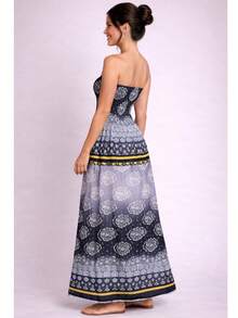 July Strapless Tropical Dress In Various Prints, 2025 Collection - 石墨黑 - 查看 3