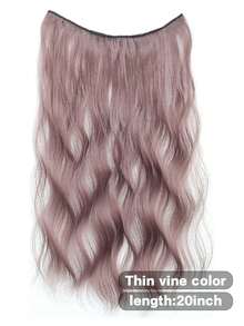20 Inch Ombre Synthetic Hair Topper, Fluffy Wavy Clip-In Invisible Highlight Hair Piece (Red And Gray) - Thin Rattan Color - View 17