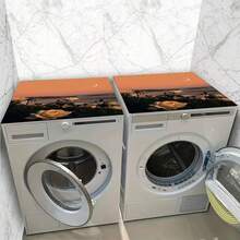 1pc Multi-Functional Washing Machine Pad - Scratch-Resistant, Moisture-Absorbing, Durable Washing Machine And Refrigerator Protector Pad, Suitable For Laundry Room, Kitchen Countertop, Dishwasher-, Easy-Clean Surface, Fits Washing Machines, Modern Home Decor Design, Prevents Scratches And Spills - Highland Cattle and Sunset - View 7
