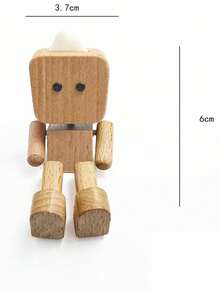 1/2pcs New Rocking Wooden Decorative Doll, Rocking Feet Wooden Doll, Rocking Wooden Figure Decor, Handmade, Rocking Feet, Wooden Car Dashboard Decor, Creative Wooden Desktop Decoration - Multicolor - View 8