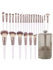 26件套化妆工具套装包含：25支化妆刷套装+1个收纳盒 - 白色 - 查看 1