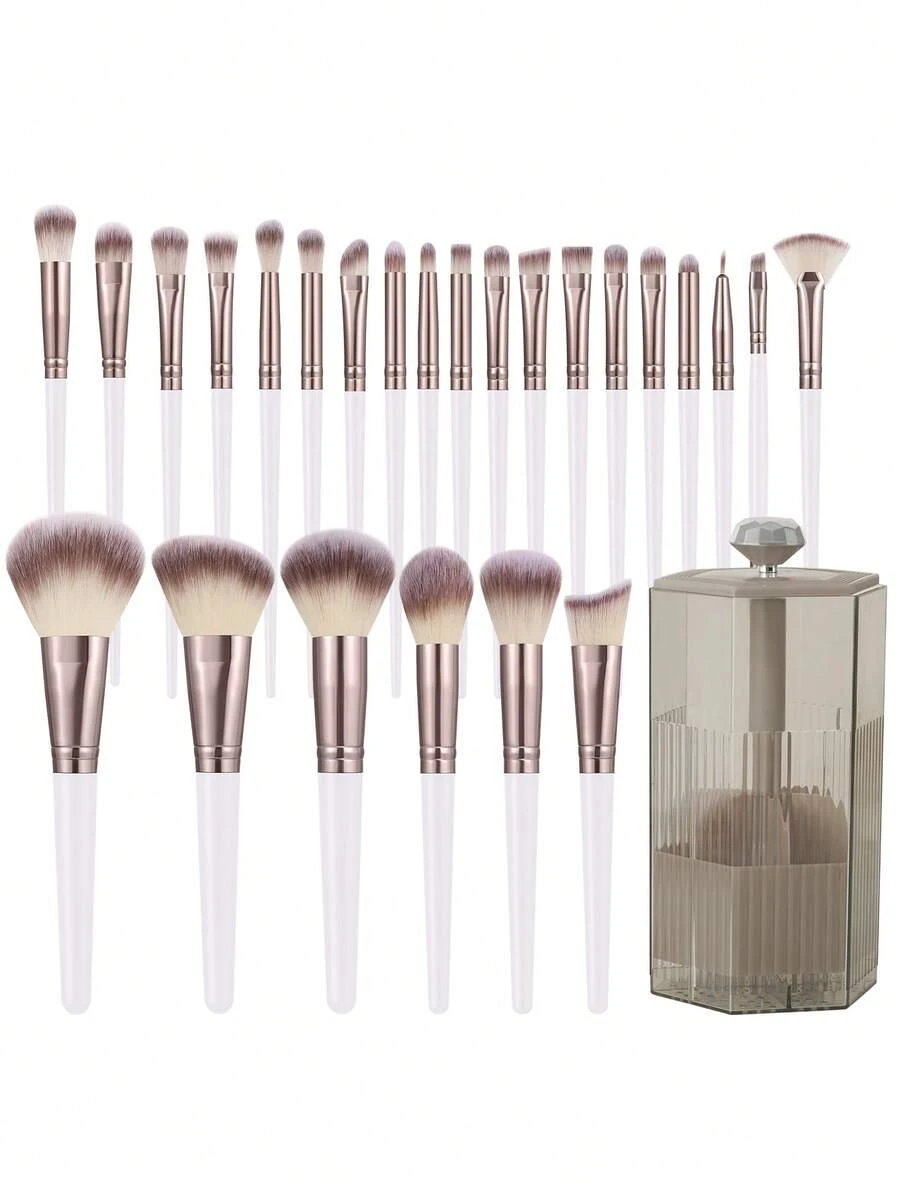 26件套化妆工具套装包含：25支化妆刷套装+1个收纳盒 - 白色 - 查看 1