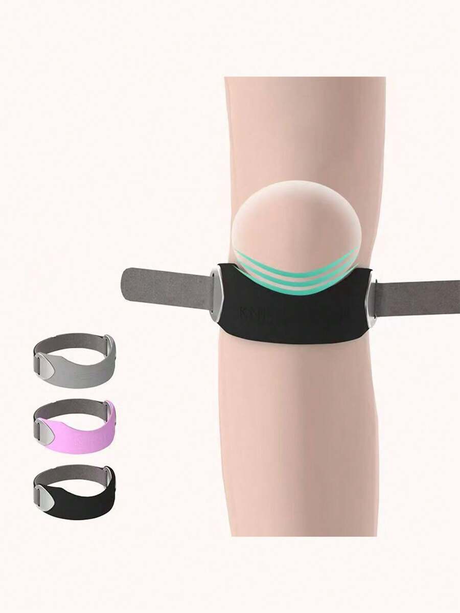 Correa de rótula de silicona ajustable: Diseño de ajuste bidireccional, soporte para la rodilla para correr, ciclismo, bádminton - Multicolor - Ver 1