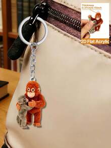 2D Flat - Acrylic Keychain Featuring A 2D Flat Viral Monkey, A Heartfelt Gift For Those Who Animals, Monkey Fist Design - Multicolor - View 8