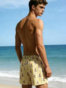 1pc Men's Multicolor Cotton Plaid Print Fashion Comfortable Boxer Briefs - Multicolor - View 3