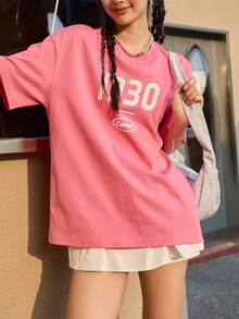 CAMEL CROWN Camiseta deportiva para mujer, top de manga corta, cómoda y transpirable de secado rápido, adecuada para primavera y verano - Rosa apasionado - Ver 2