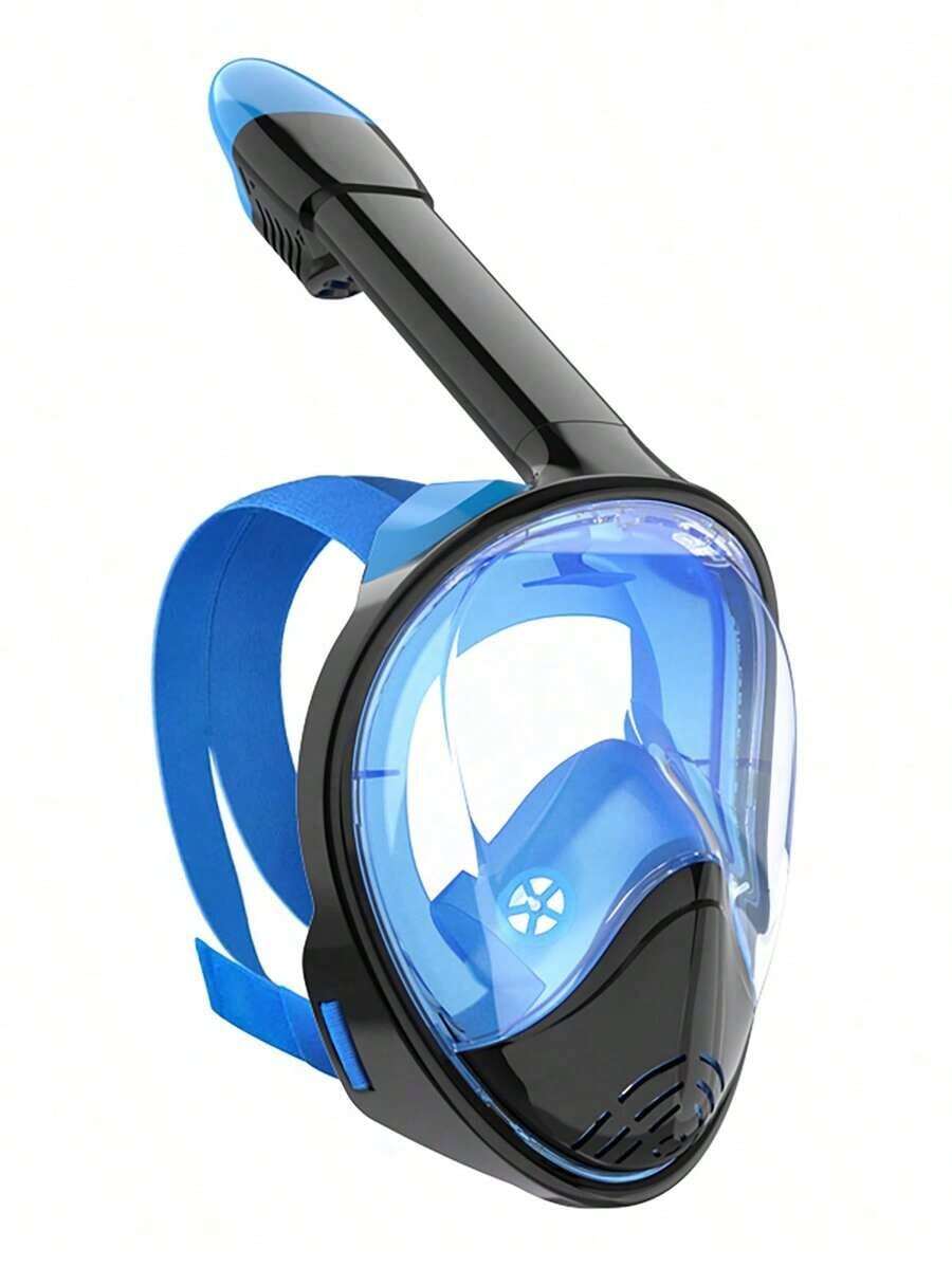 1pc Adult Full Face Snorkel Mask With Camera Mount, 180 Degree Panoramic View, Dry Top Snorkel, Anti-Fog, Anti-Leak Snorkeling Equipment, Beach Essentials, Beach Accessories, Pool Float - 白色粉紅色 - 查看 1