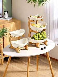 2/3 Tier Fruit Rack Snack Organizer Tray, Decorative Rack - Plastic Fruit Bowl Set, Suitable For Kitchen And Dining Room - Multi-Layer Fruit, Snack And Dessert Platter - Christmas Gift - Multicolor - View 13