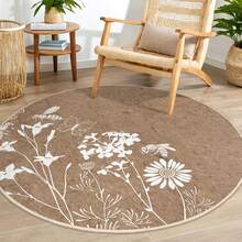 Room Deocr Room Decor Flower Pattern Carpet, Round And Rectangular Carpet, Carpet With High-Definition Pattern Printing, Double-Edged, Bedroom, Kitchen, Bathroom, Living Room, Area Rug, Washable Carpet, Easy To Clean, Non-Slip, Stylish Floor And Carpet, Suitable Living Room, Bedroom, Kitchen, Laundry Room, Birthday - 1PC - Xem 10