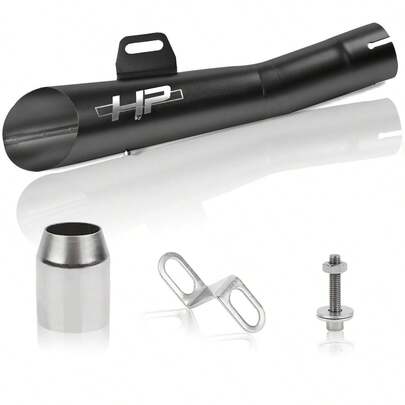 Silenciador para moto - Universal, acabado mate negro, fácil montaje