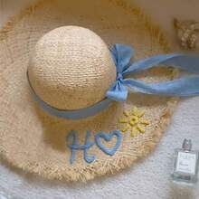 Mũ rộng vành dệt chữ tùy chỉnh, mũ rơm raffia chống nắng cho nữ, thích hợp cho mùa xuân hè, đi biển, đi nghỉ mát, dự tiệc, mặc hàng ngày, quà tặng Ngày của Mẹ, quà tặng thủ công sáng tạo. - Mũ rơm có chữ - Xem 27