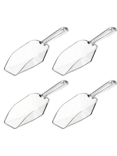 5pcs Multipurpose Transparent Plastic Ice Cream Scoops Set, Reusable Plastic Spoons, Suitable For Ice Cream, Candy, Protein Powder, Party And Kitchen Cooking