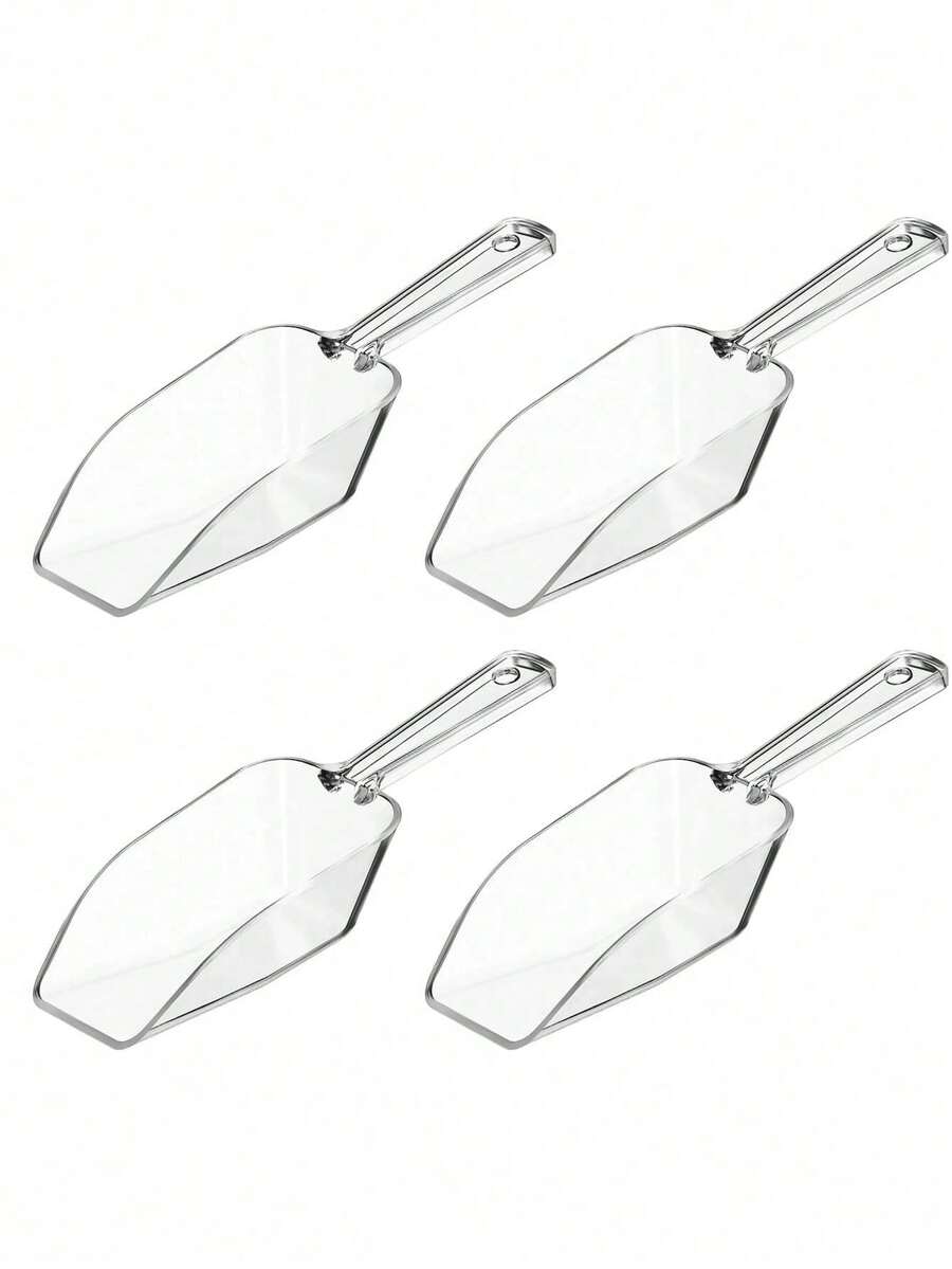 5件套多用途透明塑料冰淇淋勺套装，可重复使用塑料勺，适用于冰淇淋、糖果、蛋白粉、派对和厨房烹饪 - 彩色 - 查看 1