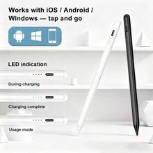 适用于iOS/安卓智能手机和平板电脑的电容式触控笔，快速充电，高精度灵敏度，兼容Apple Pencil、Galaxy、Kindle以及所有触控屏幕设备。 - 彩色 - 查看 6