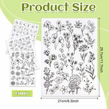 8.5x11 英吋水溶性刺繡襯紙,可水洗刺繡底布,預印花卉字母圖案,適合手工縫製愛好者與初學者 - A270 - 查看 8