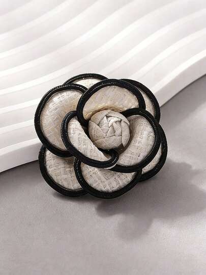 1pc Vintage Elegant Fabric Camellia Brooch, Suitable For Women's Daily, Casual, Party, And Banquet Wear, Gift For Mother Or Lover (Handmade With Slight Variations In Shape And Color)