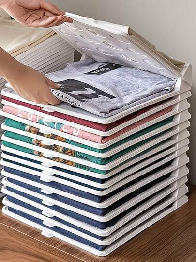 Bộ 3 tấm xếp quần áo gấp gọn, bằng nhựa bền, tiết kiệm không gian, dùng để sắp xếp áo sơ mi, quần tây, váy, phù hợp cho tủ quần áo gia đình, phòng ngủ, ký túc xá, là món quà lưu trữ hoàn hảo cho sinh viên và gia đình, 1 bộ.