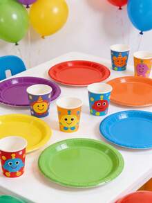 20pcs/10pcs/1pc Mini Colorful Paper Plates, Disposable Party Paper Trays, Large Capacity Disposable Round Dessert Plates, Thickened Solid Color Paper Plates, Table Decoration Party Supplies, Suitable For Birthday, Dinner, Wedding, Picnic, Baby Shower And All Occasions - A - View 7