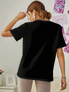 Whitney Elizabeth Houston Singer Actress Recording Artist UNISEX ADULT T-Shirt 7-Vintage Street Style Unisex Loose Cotton Short Sleeve Crew Neck T-Shirt,Summer Tops Women,Y2k Tops,Cotton Tops,Black Top,T Shirt,Cotton T Shirt Women - 黑色 - 查看 4