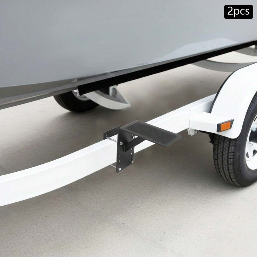 Frame Mounted Trailer Step, Carbon Steel Boat Trailer Step, Yacht Trailer Step - 黑色 - 查看 1