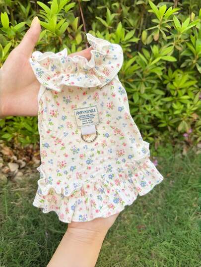 宠物连衣裙一件装，花朵吊带裙，公主风，轻盈透气，适合猫狗，春夏皆宜