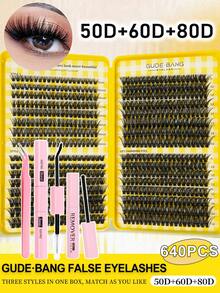 640件套DIY睫毛嫁接套装 | 10多种款式，含胶水、卸妆液和嫁接工具 - 套装包含假睫毛、胶水、卸妆液、镊子和刷子，专业人士和新手均可轻松上手，在家即可轻松打造专业级睫毛嫁接效果。睫毛嫁接入门套装：一应俱全，包含假睫毛、胶水、卸妆液和各种工具，在家也能轻松打造专业级效果。 - 黑色 - 查看 1