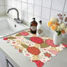 1 tấm thảm thấm hút đa năng họa tiết hoa cúc và quả thông màu hồng & tím, chất liệu polyester chống thấm nước, bảo vệ mặt bàn bếp, bàn ăn, máy giặt, phòng tắm, máy pha cà phê, đồ dùng tiệc tùng. - Hình ảnh dâu tây cổ điển - Xem 8