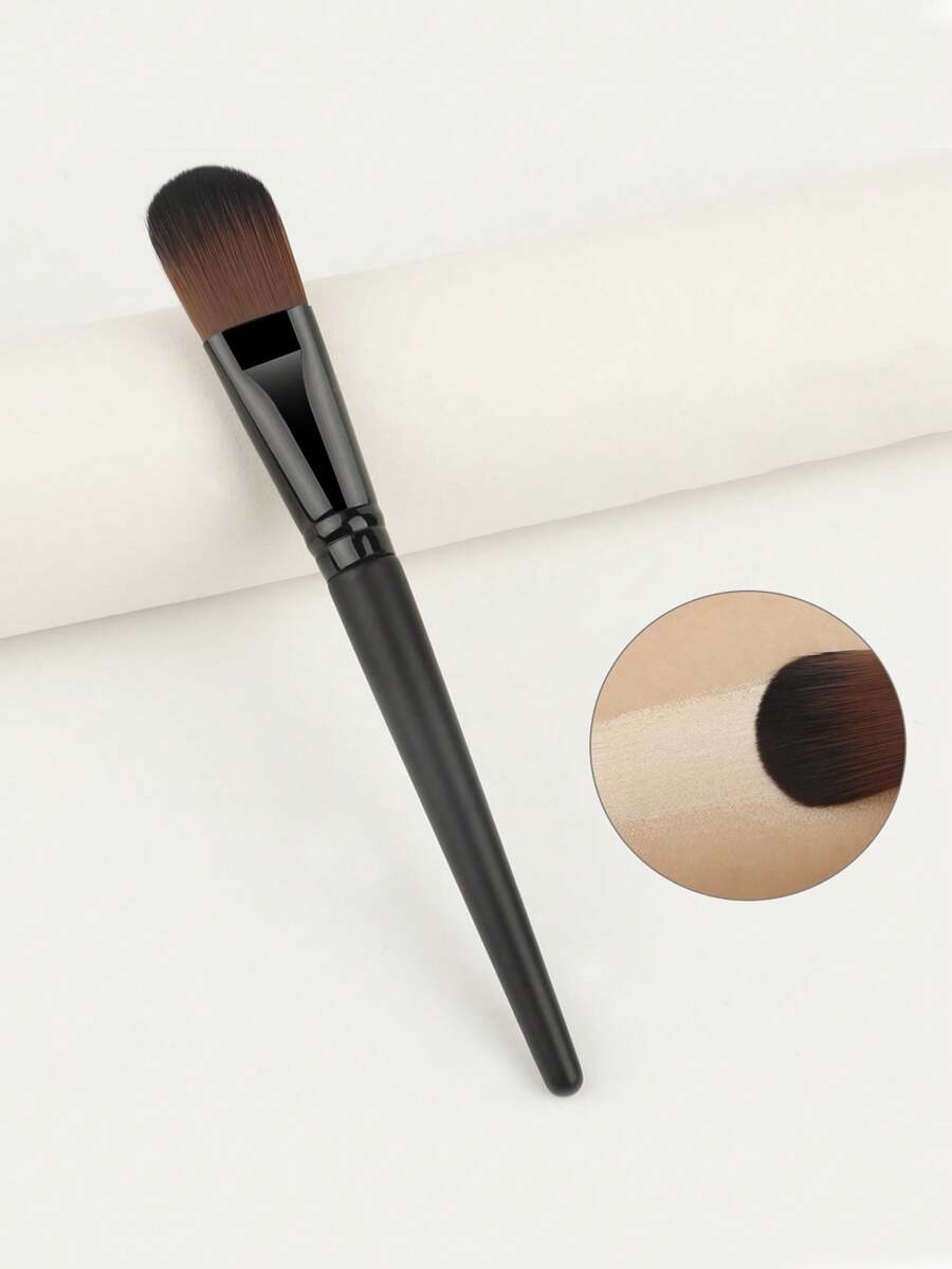 1支/2支装 新款扁平舌形粉底化妆刷，不吸粉 - 彩色 - 查看 1