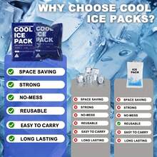 10pcs Reusable Ice Pack - For Cooler Boxes, Summer Frozen Shipping And Lunch Boxes, Reusable Freezer Bags, Accessories For Cooler Boxes, Suitable For Beach, Travel And Camping - A - View 5