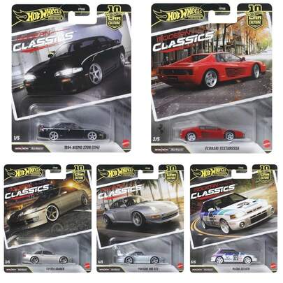  Juego de transporte de vehículos legendarios Hot Wheels 2026, incluye Ferrari, Porsche, Nissan, Toyota, Mazda, Mercedes-Benz, Jeep, Ford, BMW, Honda Civic, coches de juguete a escala para niños