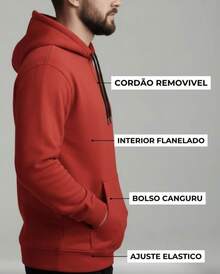 Men's And Women's Printed Kangaroo Hoodie, 100% Cotton 30.1 Knit, Lined Warm Sweatshirt With Pocket And Hood, Perfect For Winter, Stylish Streetwear, Comfortable And Warm - 紅色 - 查看 2