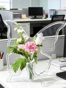1 Peça Vaso de Borboleta Transparente, Porta-Retrato Vaso, Porta-Retrato Vaso em Formato de Borboleta Acrílico, Vaso Moderno para Rosa Única, Decoração para Casa, Vaso Decorativo Floral Único, Suporte Floral Minimalista Moderno, Adequado para Escrivaninha, Sala de Estar, Corredor, Recipiente Hidropônico de Planta, Atualização de Decoração Interna, Acessórios Sazonais para Casa - Multicolorido - Visão 3