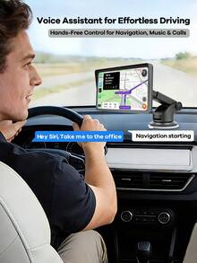 7-Inch Multimedia Video Player For Car, Wireless CarPlay And Wireless Android Auto, Portable Universal Car Display Monitor With Camera, Car MP5 Player, Carplay For Fiat 500, Plug And Play Carplay, Stable And Classic Choice - M15 - View 3