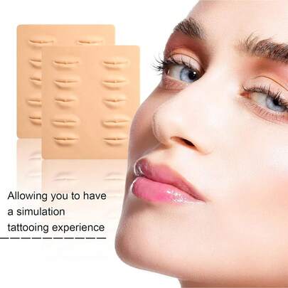 5pcs Soft Silicone Lip Makeup Exercise Model, Reusable Skin Training, Used For Lip Powder Blusher And Makeup