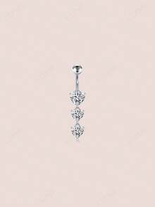 CIZME 1 chiếc khuyên rốn dáng dài gợi cảm bằng thép không gỉ màu bạc, trang sức xỏ rốn hình trái tim đính đá CZ và nơ, trang sức xỏ rốn, quà tặng cho phụ nữ và bé gái, thích hợp đeo hàng ngày, dự tiệc, đi chơi đêm, tụ họp xã hội. - Bạc - Xem 26