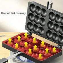 Molde comercial para gofres de huevo, fabricante de gofres de huevo doméstico de gas y eléctrico, molde para galletas y pasteles - Negro - Ver 8