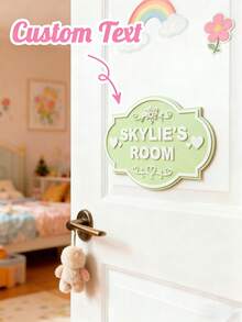 Placa de puerta personalizada, placa de identificación personalizada, letrero de exhibición de nombre, decoración de dormitorio o interior personalizada, fácil de instalar y decoración de puerta interior de moda - Multicolor - Ver 7