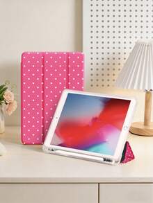 黄粉波点图案 (A16) 11 英寸第 11 代 2025 款保护套，兼容 iPad 10.2 英寸 2021/2020 款第 10/9/8 代，兼容三星 Galaxy Tab A8 10.5 英寸 2022 款，平板电脑保护套带笔槽，支持自动睡眠/唤醒功能。 - 彩色 - 查看 4