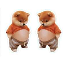 Pegatina 3D de la barriga de perro Corgi, pegatina de tacto suave, pegatina 3D sensible a la presión, pegatina de decoración de teléfono, pegatina de manualidades DIY - Multicolor - Ver 6