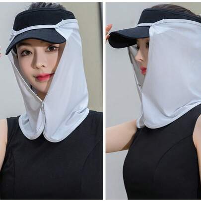 1pc Outdoor Hiking Cycling Fishing Quick-Dry Anti-Mosquito Face Mask, UV Protection Full Face Cover, Breathable Sun Protection Hat For Women, Spring/Summer