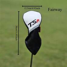 1pc Golf Club Head Cover, Fits TSR Series Clubs, Fits Driver And Fairway Woods - Black and White - View 7
